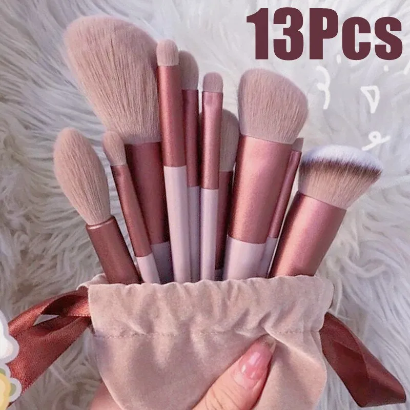 13 PCS Pincéis de Maquiagem Para Mulheres, Escova Cosmética